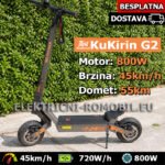 G2 Električni Romobil NAJBOLJI u Hrvatskoj Motor 800W Brzina 45km/h