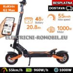 Sjedalo G2 MAX Električni Romobil 1000W Skuter Bicikl Punjiva Baterija