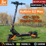 Sjedalo G2 MAX Električni Romobil 1000W Skuter Bicikl Punjiva Baterija