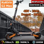 Sjedalo G2 MAX Električni Romobil 1000W Skuter Bicikl Punjiva Baterija