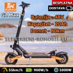 Sjedalo G2 MAX Električni Romobil 1000W Skuter Bicikl Punjiva Baterija