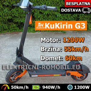 KuKirin G3 Električni Bicikl Romobil Skuter Motor Punjiva Baterija 52V