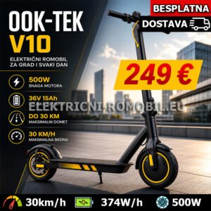 OOK-TEK V10 Najjeftiniji Elektični Romobil Scooter 500W Brzina 30km/h