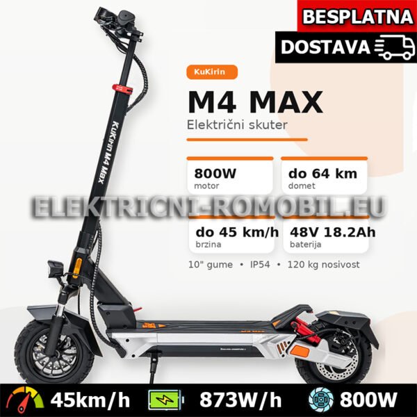 2025 KuKirin M4 Max Električni Romobil Motor 800W Kugoo Scooter 60km