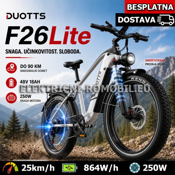 DUOTTS F26Lite 750W MTB Električni Bicikl | Off-Road E-Bike s 18Ah Baterijom