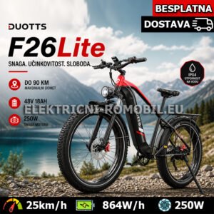 DUOTTS F26Lite 750W MTB Električni Bicikl | Off-Road E-Bike s 18Ah Baterijom