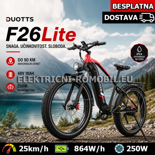 DUOTTS F26Lite 750W MTB Električni Bicikl | Off-Road E-Bike s 18Ah Baterijom